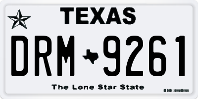 TX license plate DRM9261