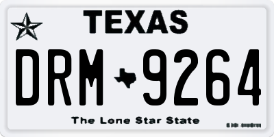 TX license plate DRM9264