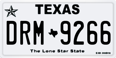TX license plate DRM9266