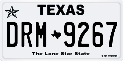 TX license plate DRM9267