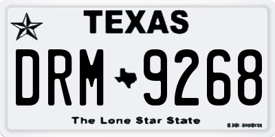 TX license plate DRM9268
