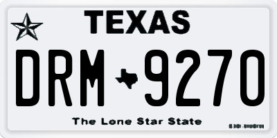 TX license plate DRM9270