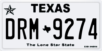TX license plate DRM9274