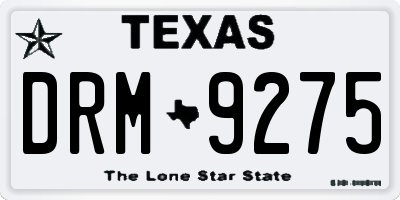 TX license plate DRM9275