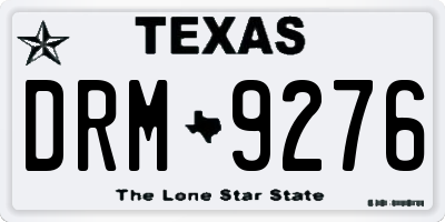 TX license plate DRM9276