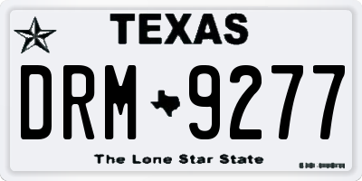 TX license plate DRM9277