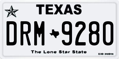TX license plate DRM9280