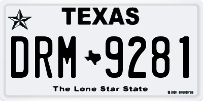 TX license plate DRM9281