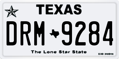 TX license plate DRM9284