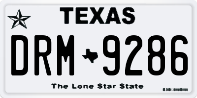 TX license plate DRM9286