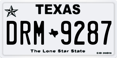 TX license plate DRM9287
