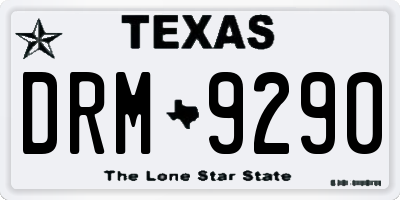 TX license plate DRM9290