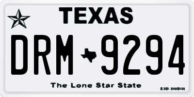 TX license plate DRM9294