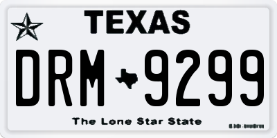 TX license plate DRM9299
