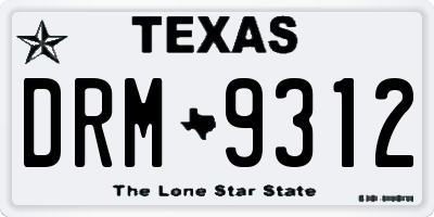 TX license plate DRM9312