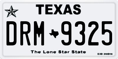 TX license plate DRM9325