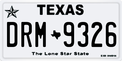 TX license plate DRM9326