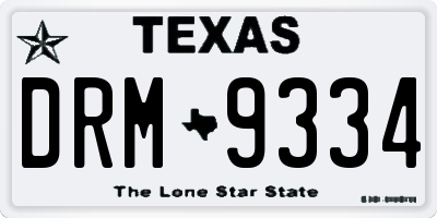 TX license plate DRM9334