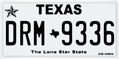 TX license plate DRM9336