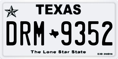 TX license plate DRM9352