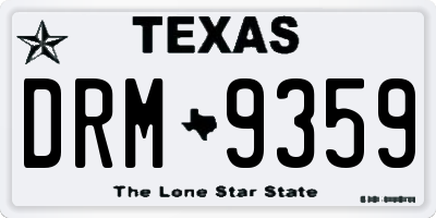 TX license plate DRM9359