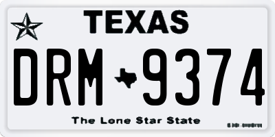 TX license plate DRM9374