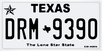 TX license plate DRM9390