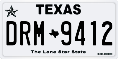 TX license plate DRM9412