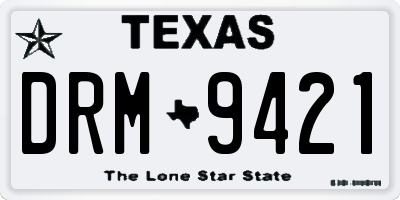 TX license plate DRM9421