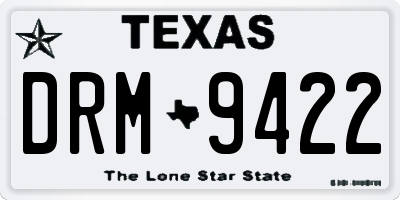 TX license plate DRM9422