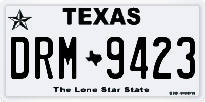 TX license plate DRM9423