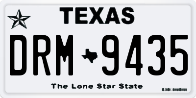 TX license plate DRM9435