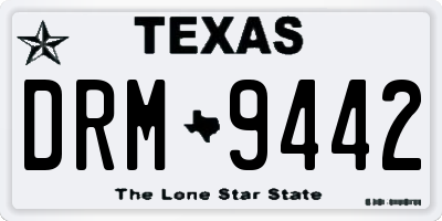 TX license plate DRM9442