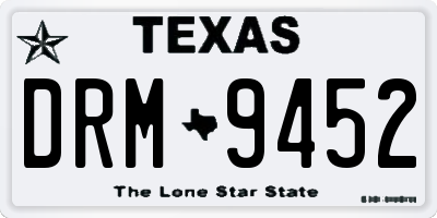 TX license plate DRM9452