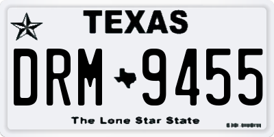 TX license plate DRM9455