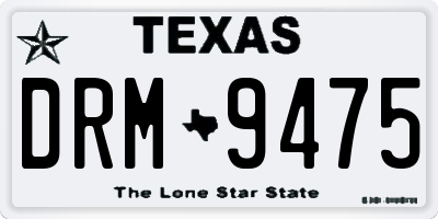 TX license plate DRM9475