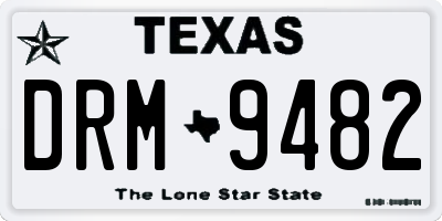 TX license plate DRM9482