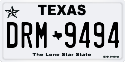 TX license plate DRM9494