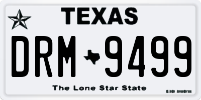 TX license plate DRM9499