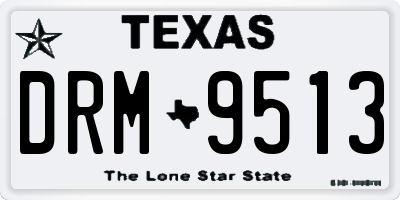 TX license plate DRM9513