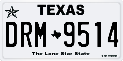 TX license plate DRM9514