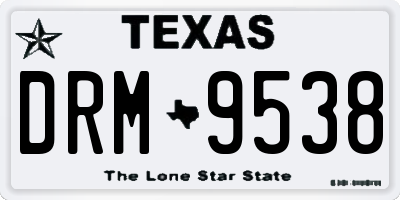 TX license plate DRM9538