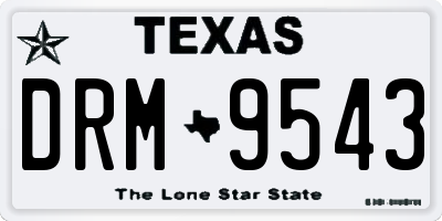 TX license plate DRM9543