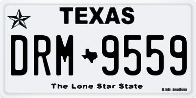 TX license plate DRM9559