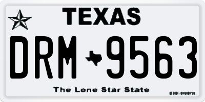 TX license plate DRM9563