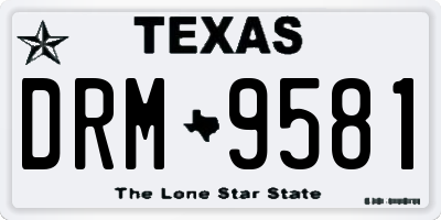 TX license plate DRM9581