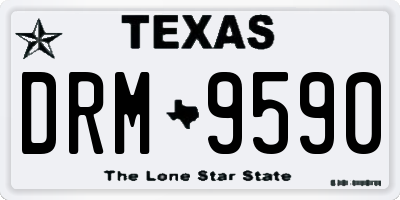 TX license plate DRM9590