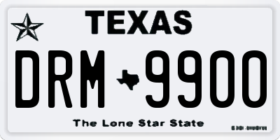 TX license plate DRM9900