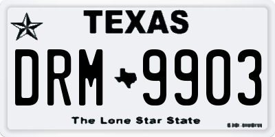 TX license plate DRM9903