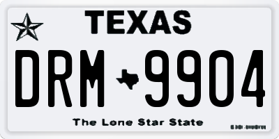 TX license plate DRM9904